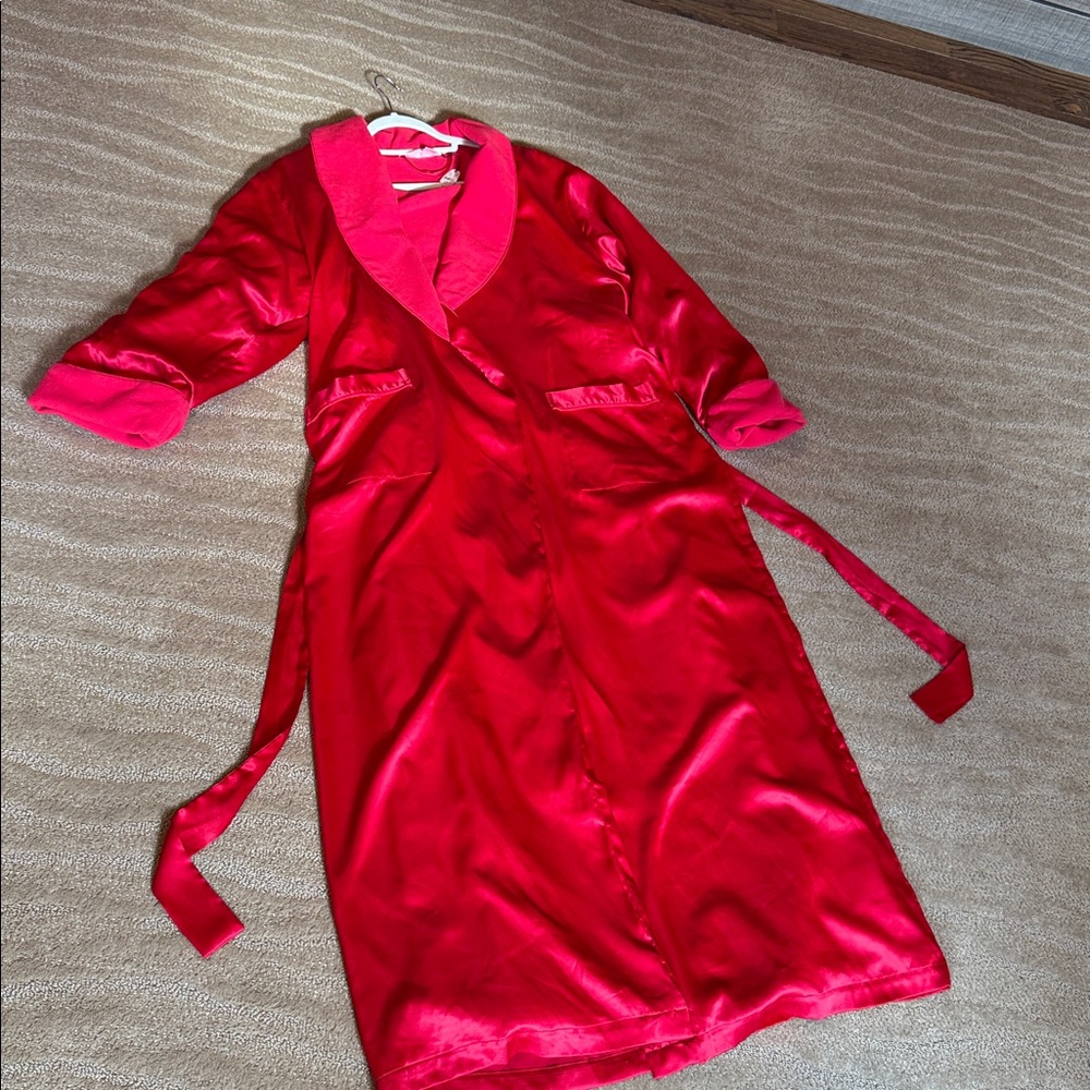 Victoria’s Secret 2003 Victoria's Satin Flannel Fleece Long Robe - Picture 10 of 14